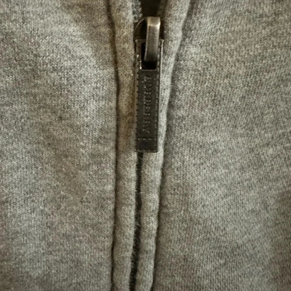 Burberry Full Zip Long Sleeve Gray Sweatshirt Size Small - Picture 10 of 10